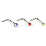 Punk Titanium Opal Stone Piercings - Nose Ring Studs Set