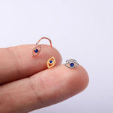 Stainless Steel Nose Stud Piercing 20G CZ Crystal Nariz Bone Women Body Jewelry