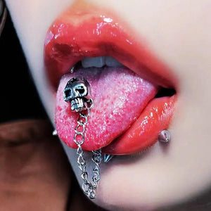 1PC Personalized 14g Piercing Stud Punk Tongue Barbell Steel Jewelry