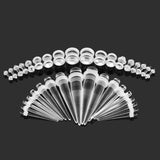36pcs Ear Gauge Taper and Plug Stretching Kit Acrylic Flesh Tunnel 14G-00G