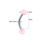 50Pcs Glow in the Dark Curved Barbell Eyebrow Rings Piercing 16G