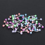 50Pcs Glow in the Dark Curved Barbell Eyebrow Rings Piercing 16G