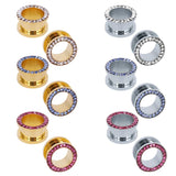 5-18mm Crystal Plugs & Tunnels 16mm Stainless Steel Ear Expander Piercing