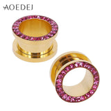 5-18mm Crystal Plugs & Tunnels 16mm Stainless Steel Ear Expander Piercing