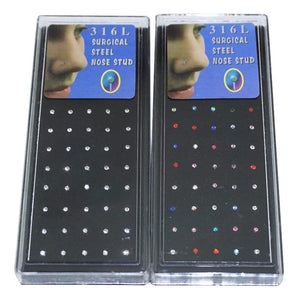 60 Pc Boxed 1.8mm Stainless Steel Piercing Studs