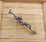 316L Stainless Steel Tentacle Wrapped Industrial Barbell 1.6X38mm