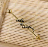 316L Stainless Steel Tentacle Wrapped Industrial Barbell 1.6X38mm