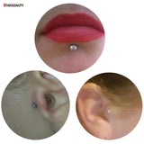 4pcs 16G Labret Clear Heart Star Lip Piercing