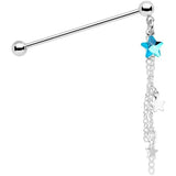 Industrial Piercing 14G Clear Gem Dangle Earrin