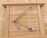 Industrial Piercing 14G Clear Gem Dangle Earrin