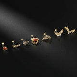 Stainless Steel CZ Tragus Ear Piercing Studs