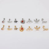Stainless Steel CZ Tragus Ear Piercing Studs
