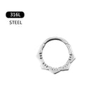 16G Flower Snake Hoop Daith Earring Water Drops Septum Piercing