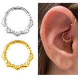 16G Flower Snake Hoop Daith Earring Water Drops Septum Piercing