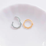 16G Flower Snake Hoop Daith Earring Water Drops Septum Piercing