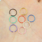 40pcs Colorful Stainless Steel Nose Hoop Nose Ring Stud Body Piercing Jewelry