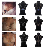 Heavy Metal Bikini Body Chain Sexy Style Hollow Choker Collar