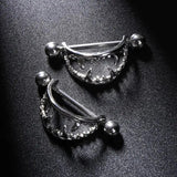 2pcs Nipple Piercing Halloween Sharp Teeth Shield Jewelry