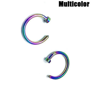 316 Stainless Steel Nose Ring Clip-On Body Jewelry Hoop Nose Rings for Women