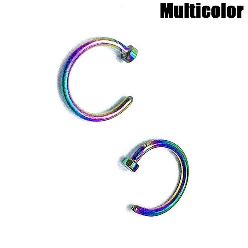 316 Stainless Steel Nose Ring Clip-On Body Jewelry Hoop Nose Rings for Women