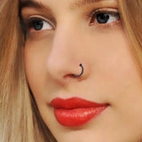 316 Stainless Steel Nose Ring Clip-On Body Jewelry Hoop Nose Rings for Women