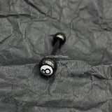 Number 8 Billiards Ball Tongue Nail, Body Piercing Jewelry