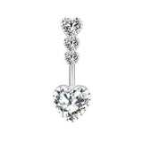 Zircon Belly Piercing Bar Flower Heart Paw Bee Belly Button Rings 14G