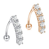 Zircon Belly Piercing Bar Flower Heart Paw Bee Belly Button Rings 14G