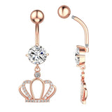 Zircon Belly Piercing Bar Flower Heart Paw Bee Belly Button Rings 14G