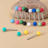10PCS Colorful Tongue Piercing Acrylic Ball Barbell 14G