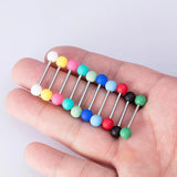 10PCS Colorful Tongue Piercing Acrylic Ball Barbell 14G