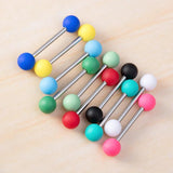 10PCS Colorful Tongue Piercing Acrylic Ball Barbell 14G