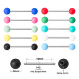 10PCS Colorful Tongue Piercing Acrylic Ball Barbell 14G