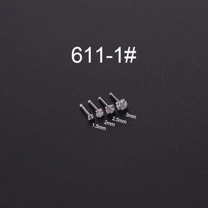 1.5/2/3mm Zircon Nose Studs Cuff Body Jewelry Ear Cuffs
