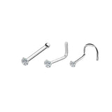 1.5/2/3mm Zircon Nose Studs Cuff Body Jewelry Ear Cuffs