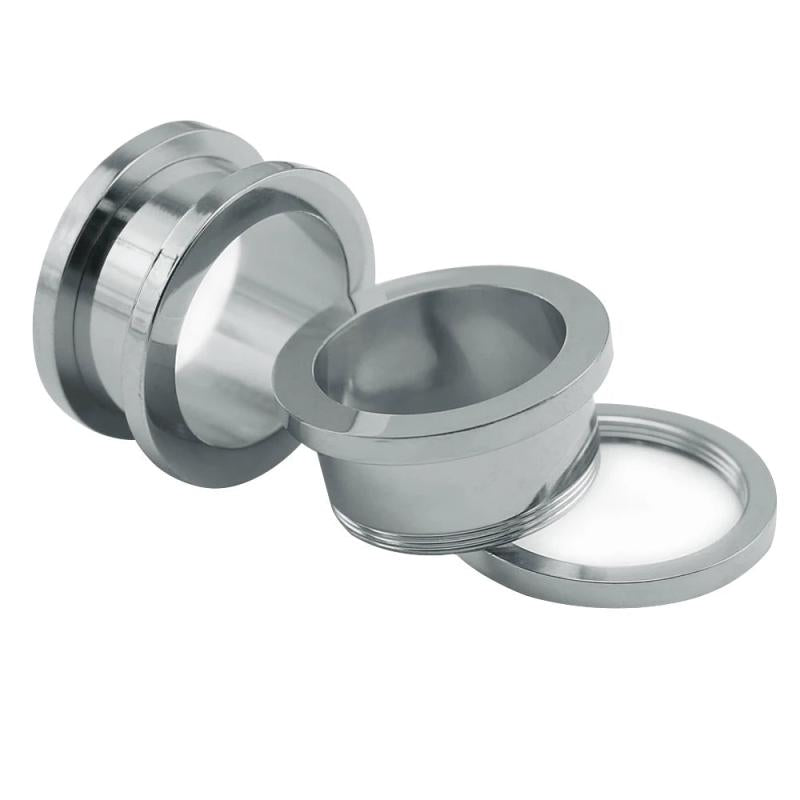 2PC Stainless Steel Ear Tunnels Plugs 3-30mm Body Piercing Jewelry Women