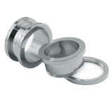 2PC Stainless Steel Ear Tunnels Plugs 3-30mm Body Piercing Jewelry Women