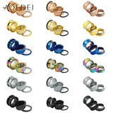 2PC Stainless Steel Ear Tunnels Plugs 3-30mm Body Piercing Jewelry Women