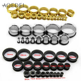 2PC Stainless Steel Ear Tunnels Plugs 3-30mm Body Piercing Jewelry Women