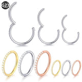Titanium Nose Ring Hoop Septum Clicker Open Diaphr