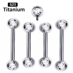 1pc G23 Titanium Thread Tongue Barbell Nipple Piercing