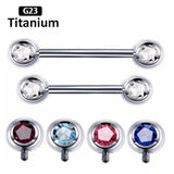 1pc G23 Titanium Thread Tongue Barbell Nipple Piercing