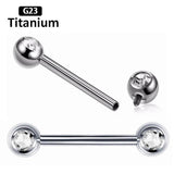 1pc G23 Titanium Thread Tongue Barbell Nipple Piercing