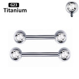 1pc G23 Titanium Thread Tongue Barbell Nipple Piercing