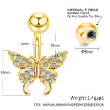 Cartoon Butterfly Navel Piercing Ring for Girl