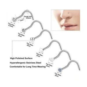 36 Pcs Titanium Nose Rings Hoops Studs for Women Men