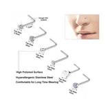 36 Pcs Titanium Nose Rings Hoops Studs for Women Men