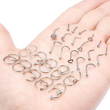 36 Pcs Titanium Nose Rings Hoops Studs for Women Men