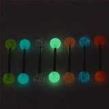 7Pcs Glow Acrylic Tongue Nose Barbell Bars Body Piercing Jewelry