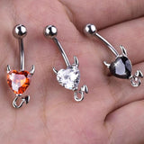 Glitter Heart Navel Belly Piercing Button Ring Sexy Body Jewelry